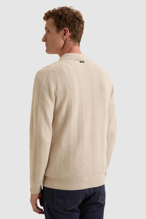 Vanguard beige heren trui | Model achteraanzicht