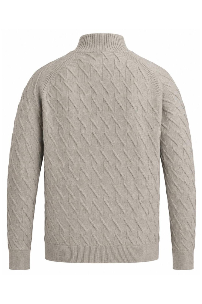 Cast Iron beige heren trui | Achteraanzicht