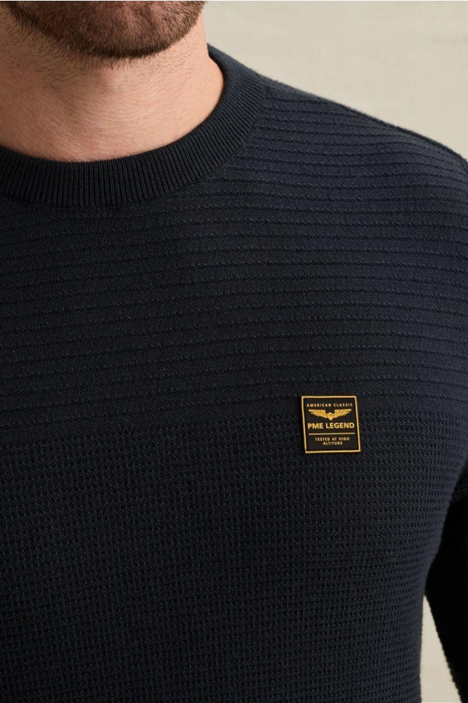 PME legend blauwe heren trui | Close up
