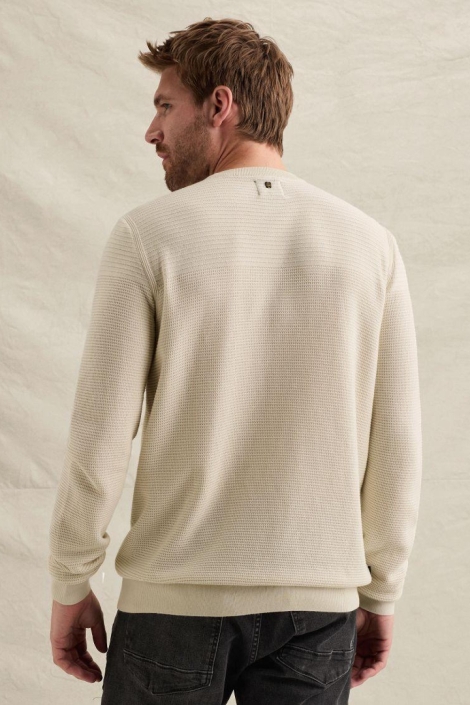 PME legend beige heren trui | Model achteraanzicht