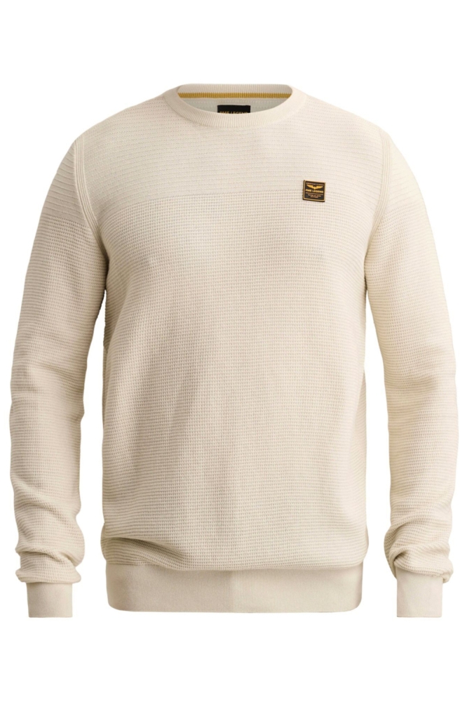 PME legend beige heren trui | Vooraanzicht