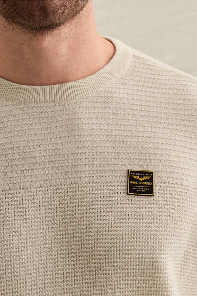 PME legend beige heren trui | Close up