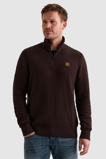 PME legend half zip collar cotton mouline (or Bordeaux