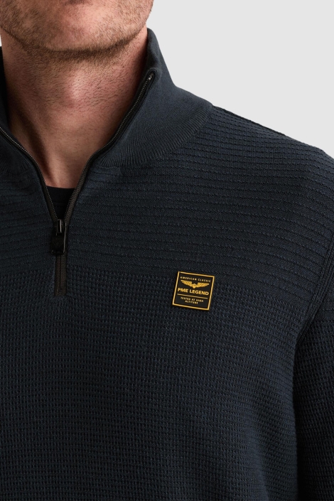 PME legend blauwe heren trui | Close up