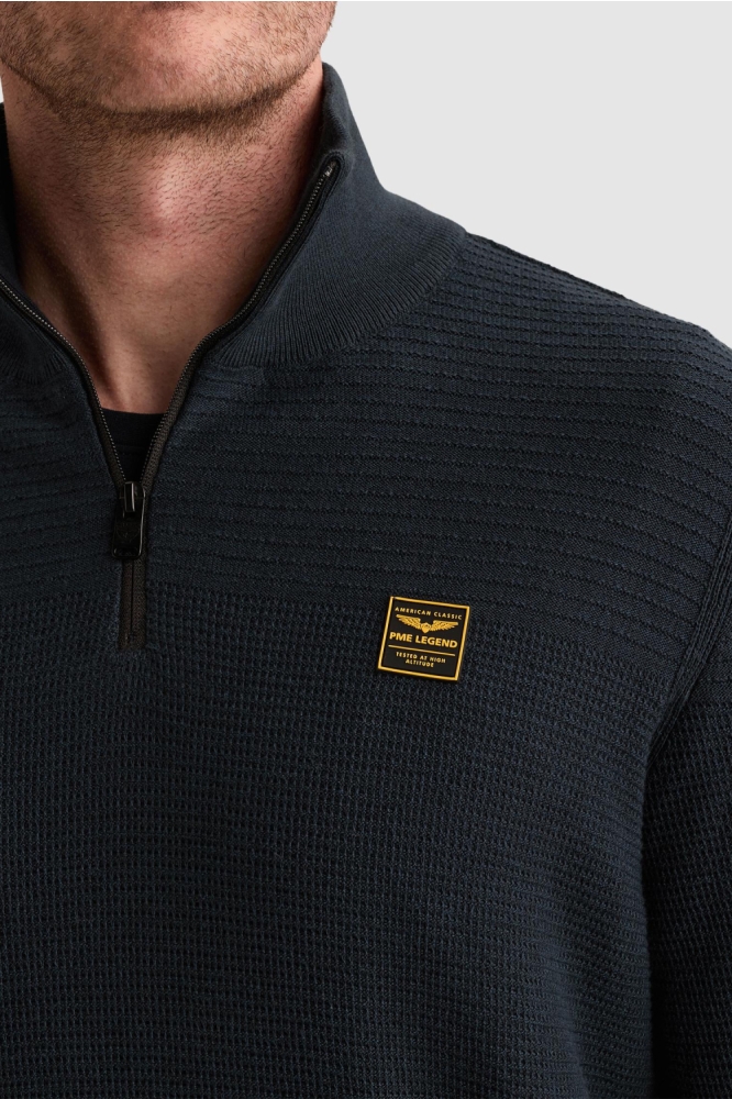 PME legend blauwe heren trui | Close up