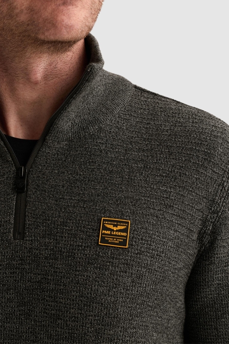 PME legend grijze heren trui | Close up
