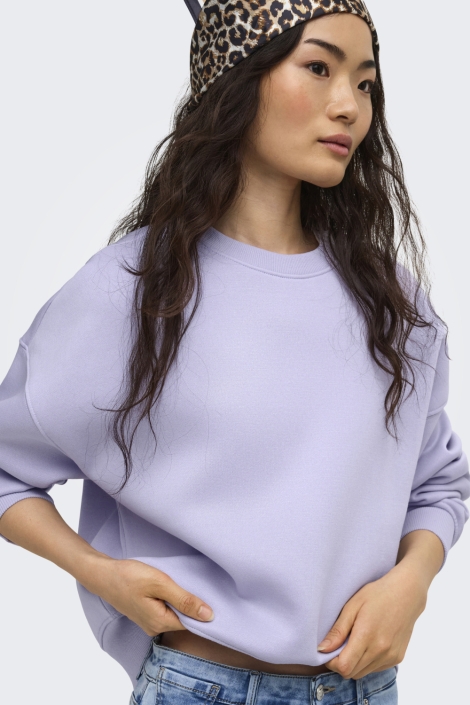 Only paarse dames sweater | Model vooraanzicht