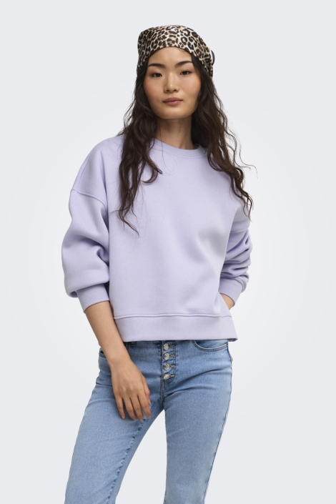 Only paarse dames sweater | Model vooraanzicht