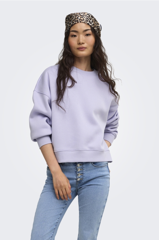 Only paarse dames sweater | Model vooraanzicht