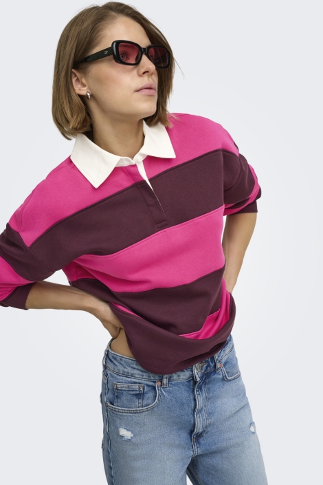 Only roze dames sweater | Model vooraanzicht