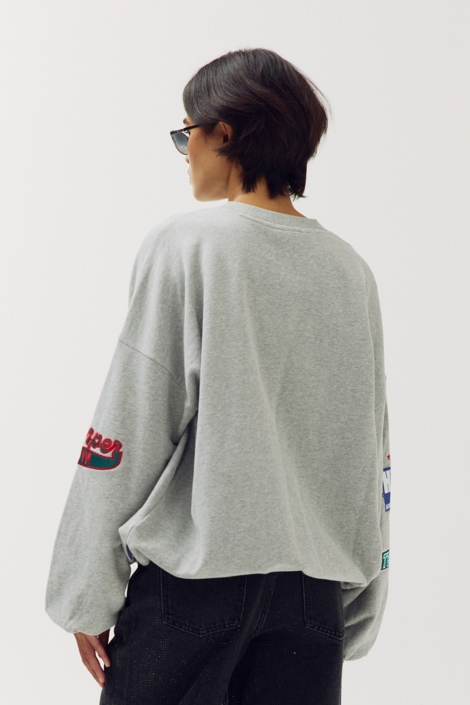 Harper & Yve grijze dames sweater | Model achteraanzicht