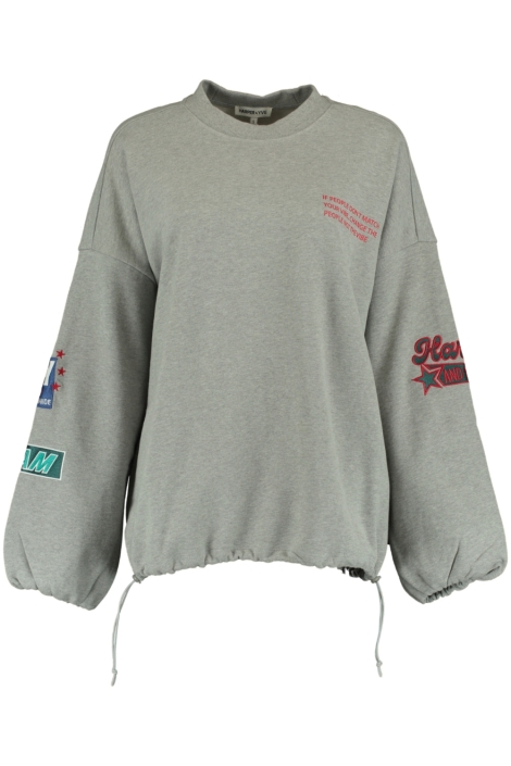 Harper & Yve grijze dames sweater | Vooraanzicht
