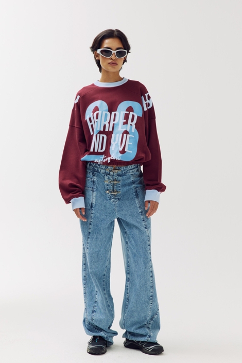 Harper & Yve rode dames sweater | Model