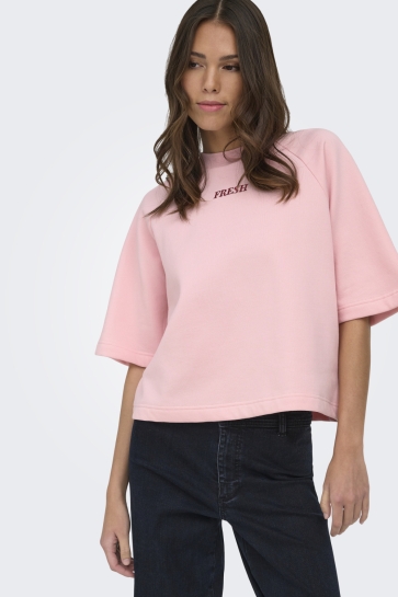 Jacqueline de Yong Trui JDYOLIVIA 2/4 SWEATSHIRT JRS NOOS 15384345 Rosy Touch/WINETASTING FRESH