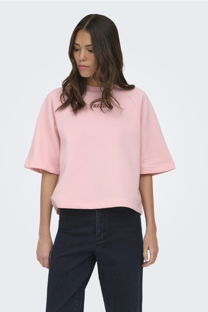 Jacqueline de Yong roze dames sweater | Model vooraanzicht