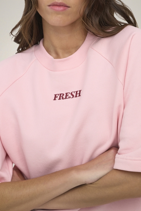 Jacqueline de Yong roze dames sweater | Close up