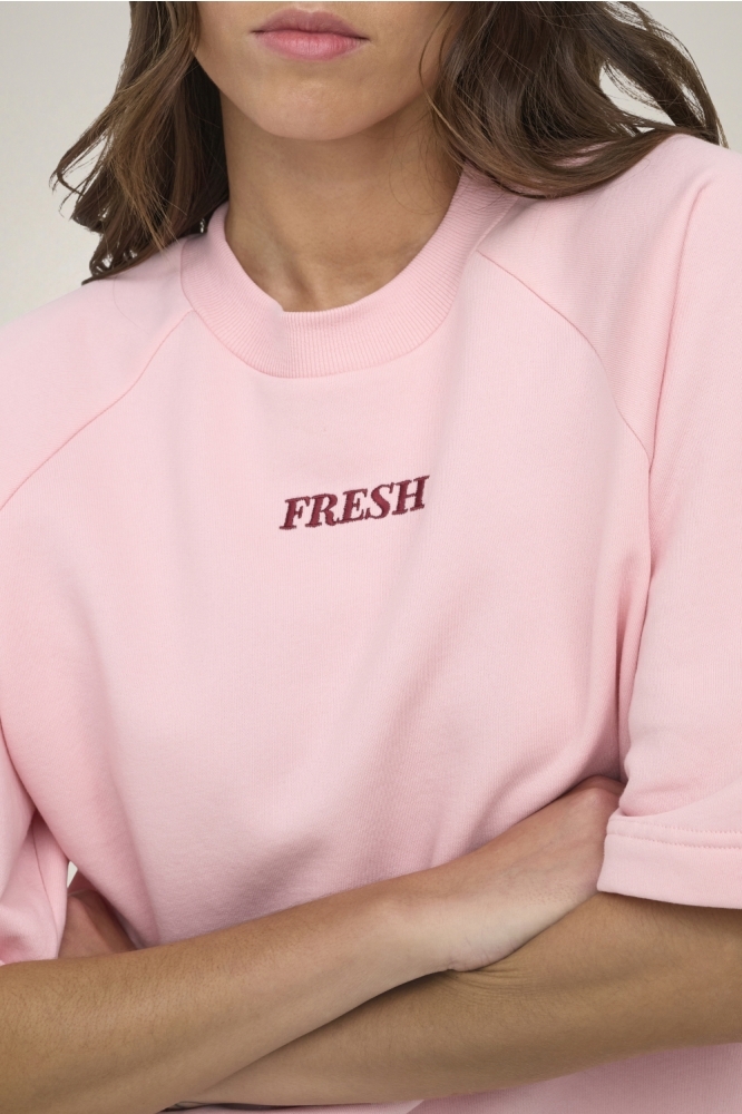 Jacqueline de Yong roze dames sweater | Close up