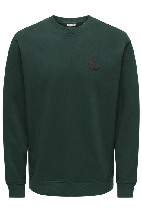Only & Sons groene heren sweater | Vooraanzicht
