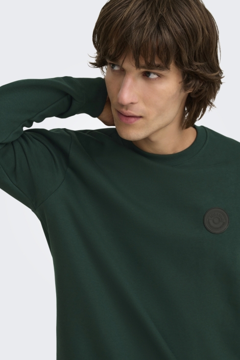 Only & Sons groene heren sweater | Close up