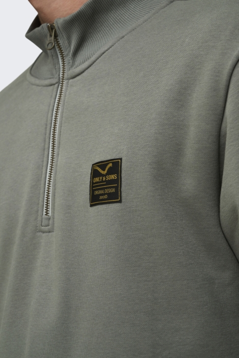 Only & Sons grijze heren sweater | Close up