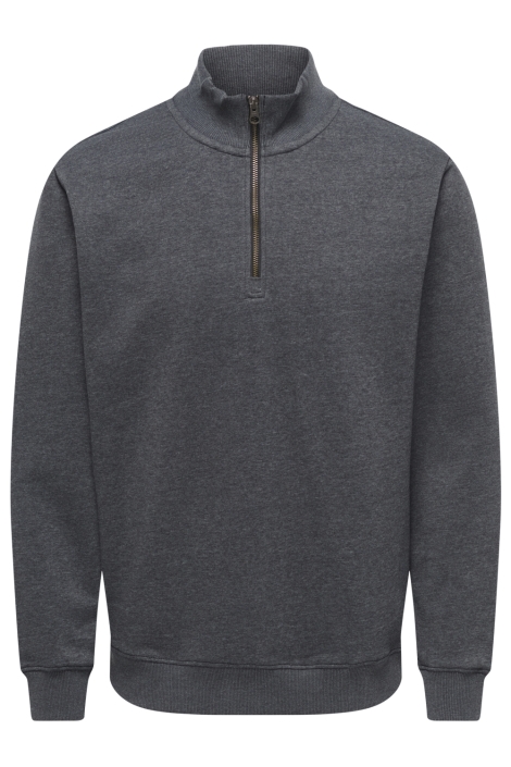 Only & Sons grijze heren sweater | Vooraanzicht