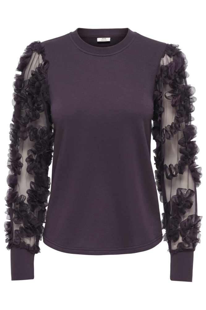 Jacqueline de Yong paarse dames sweater | Vooraanzicht