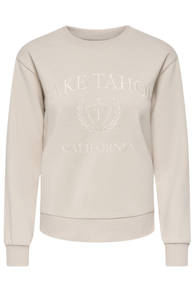Jacqueline de Yong beige dames sweater | Vooraanzicht