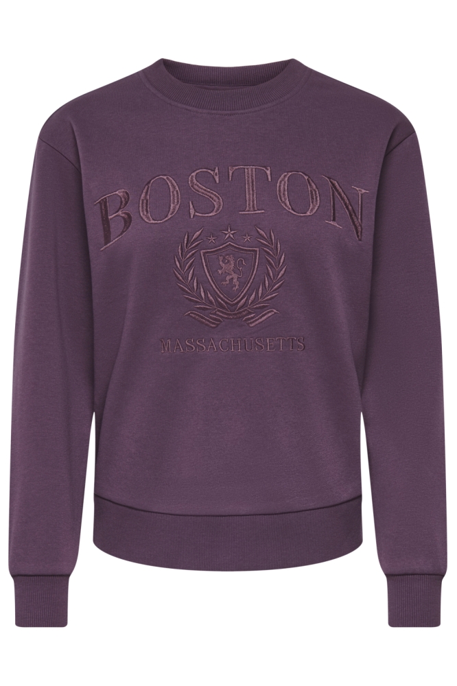 Jacqueline de Yong paarse dames sweater | Vooraanzicht