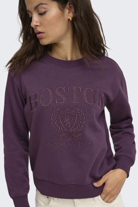 Jacqueline de Yong paarse dames sweater | Close up