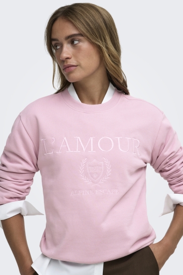 Jacqueline de Yong jdyparis l/s emb sweat jrs noos Roze