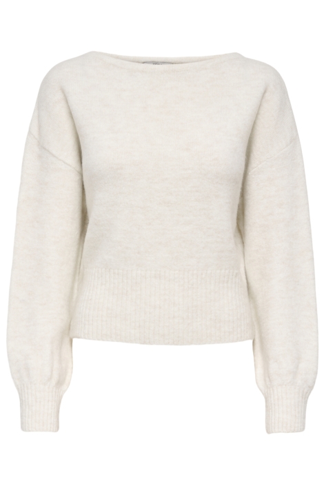 Jacqueline de Yong ecru dames trui | Model vooraanzicht