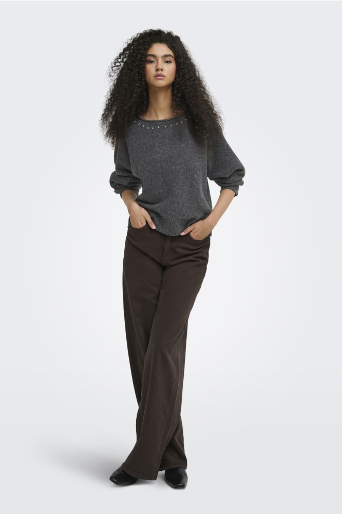 Jacqueline de Yong grijze dames trui | Model