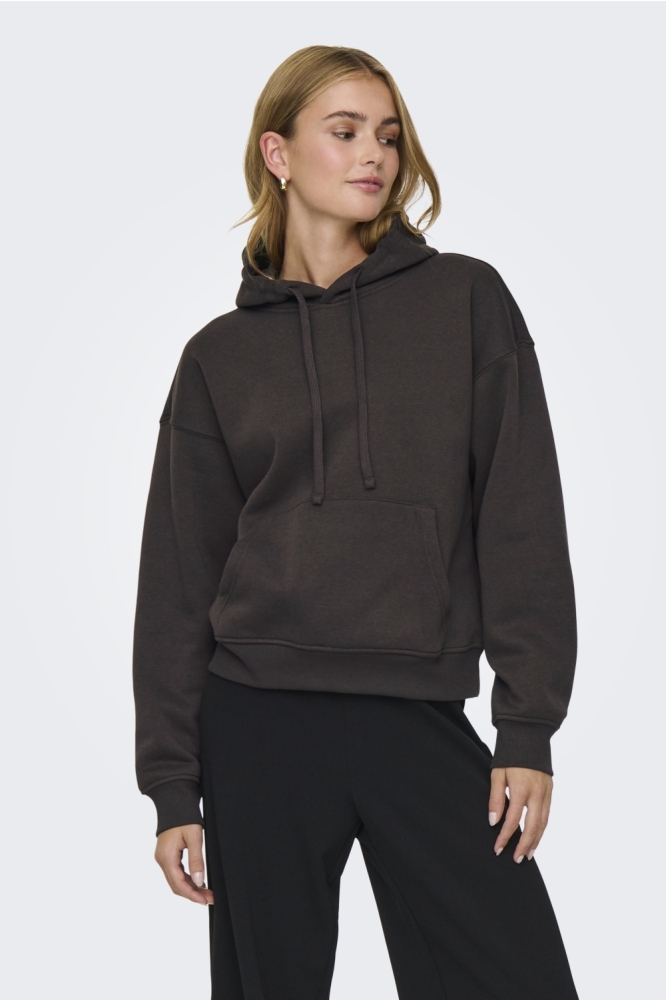 Only bruine dames sweater | Model vooraanzicht