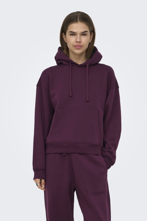 Only bordeaux dames sweater | Model vooraanzicht