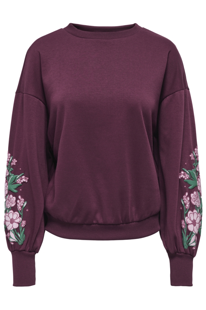 Only bordeaux dames sweater | Vooraanzicht