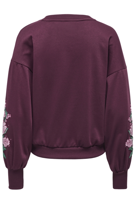 Only bordeaux dames sweater | Achteraanzicht