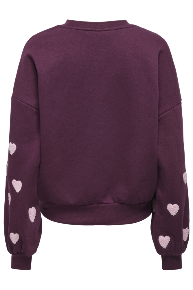 Only bordeaux dames sweater | Achteraanzicht