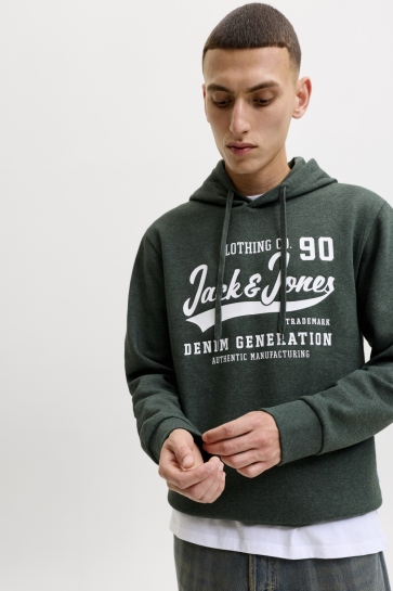 Jack & Jones jjelogo sweat hood 2 col aw26 sn Groen