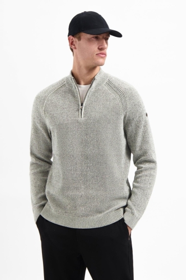 NO-EXCESS Trui CHENILLE MELANGE TRUI MET HALVE RITS EN RAGLANMOUWEN 29210967SN Kit