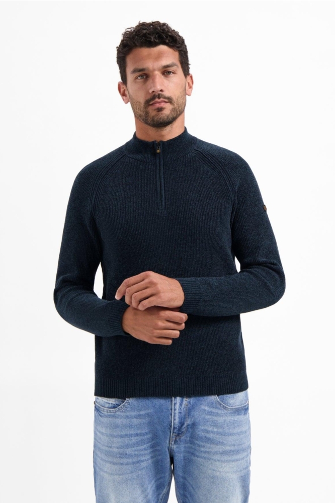 NO-EXCESS blauwe heren trui | Model vooraanzicht