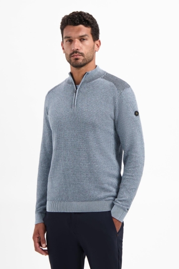 NO-EXCESS pullover half zip plated structure Blauw