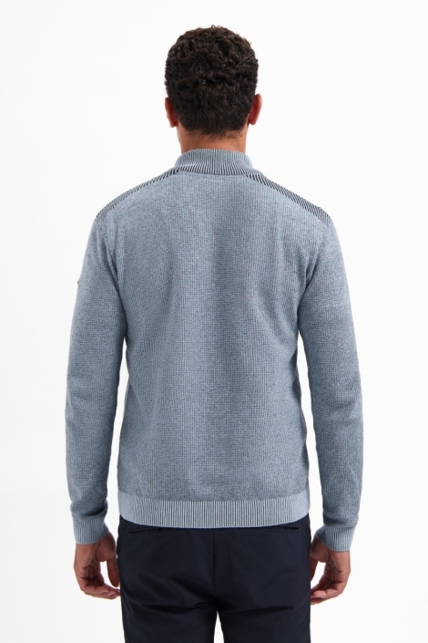 NO-EXCESS blauwe heren trui | Model achteraanzicht