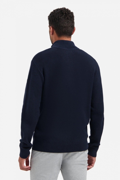 NO-EXCESS blauwe heren trui | Model achteraanzicht