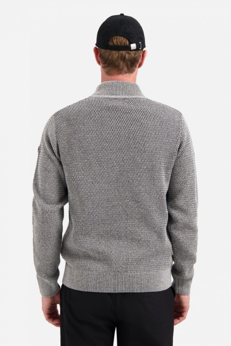 NO-EXCESS grijze heren trui | Model achteraanzicht
