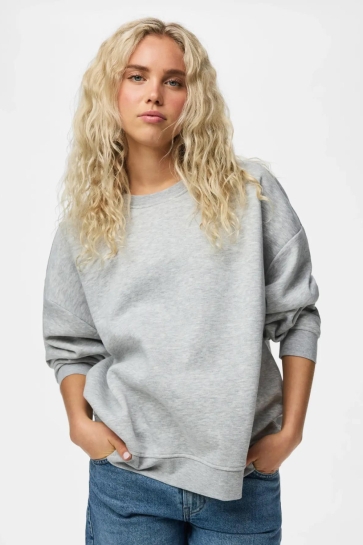 Pieces sweater PCCHILLI LS LOOSE FIT SWEAT TOP NO 17165992 LIGHT GREY MELANGE