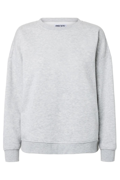 Pieces grijze dames sweater | Vooraanzicht