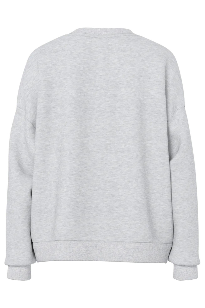 Pieces grijze dames sweater | Achteraanzicht
