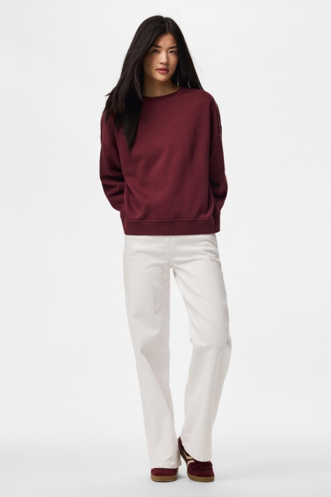Pieces bordeaux dames sweater | Model