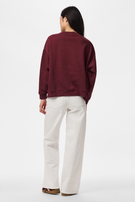 Pieces bordeaux dames sweater | Model