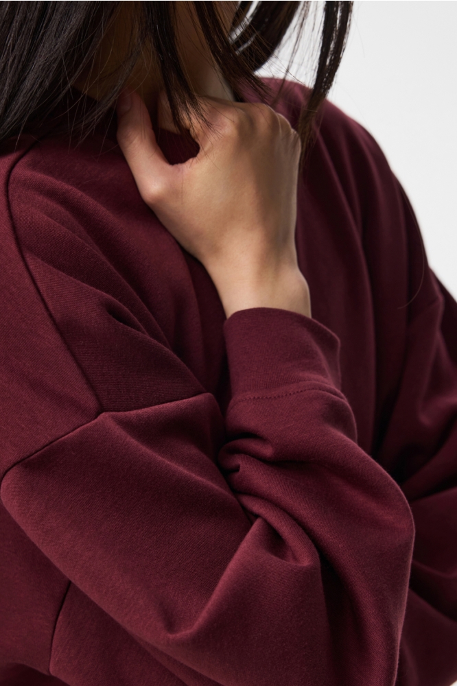Pieces bordeaux dames sweater | Close up